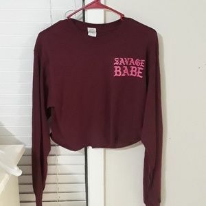 Burgundy Crop Top